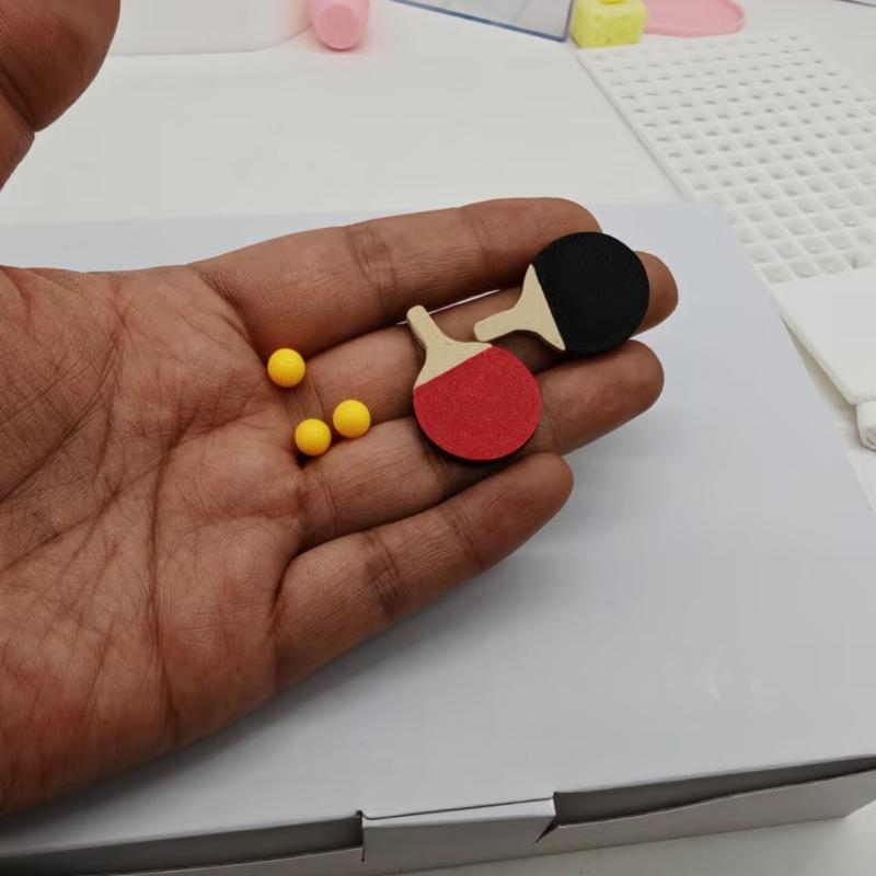 Table Tennis Ball - 1Set Puppenhaus Miniatur Ping Pong Ball