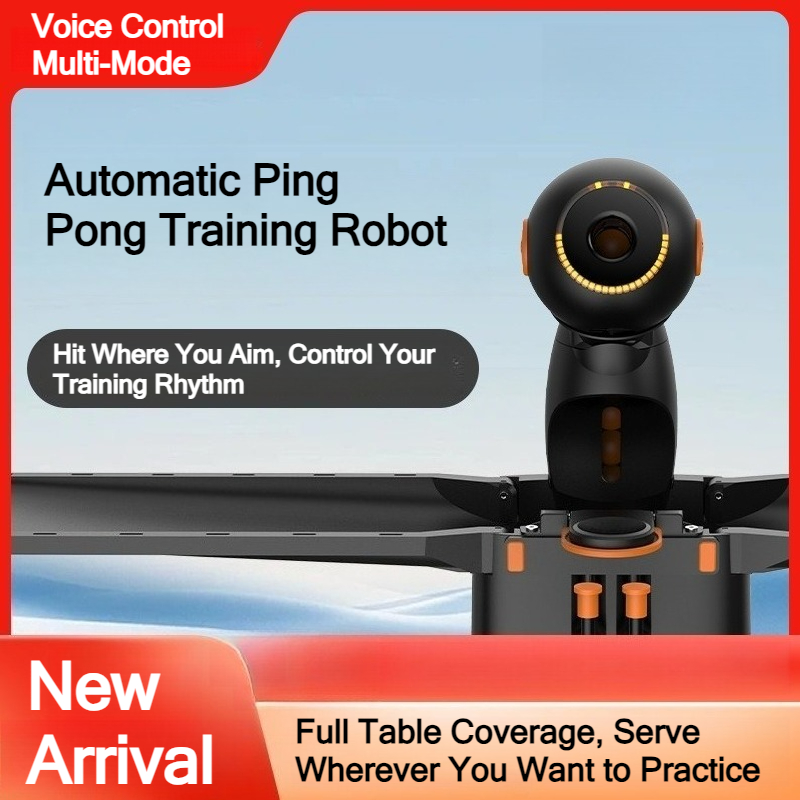 Robot Ball Machine - Intelligenter Tischtennis-Trainingsroboter mit Sprachsteuerung, Ballrückführung, Multi-Spin-Funktion,