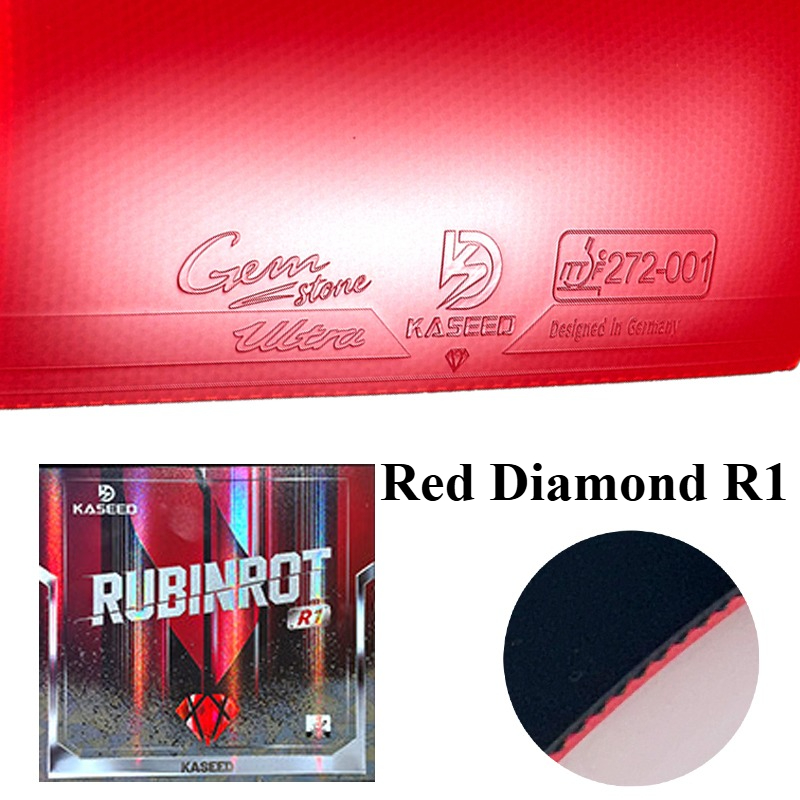 Table Tennis Rubber - KASEED Red Diamond R1 Tischtennisbelag mit